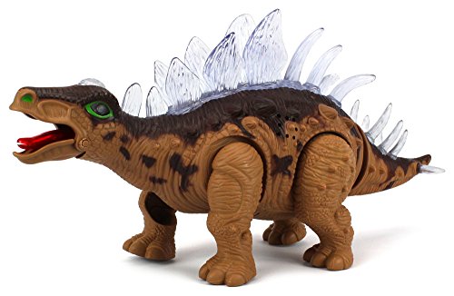 Dinosaur Century Stegosaurus Battery Operated Toy Dinosaur Figure w/ Realistic Movement, Lights and Sounds (Colors May Vary)