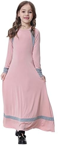 MiyaSudy Girls Abaya Dress Islamic Muslim Clothes and Jilbabs Robe