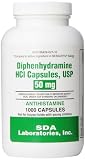 Generic Benadryl Allergy - Diphenhydramine (50mg) - 1000 Capsules by SDA LABORATORIES