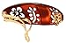 Parcelona French Tige De La Fleur Oval 3 1/4 Inch Celluloid Tortoise Shell Hair Clip Barrette