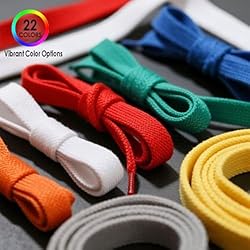 Flat Shoelaces 22 Pairs 22 Colors Polyester Shoe