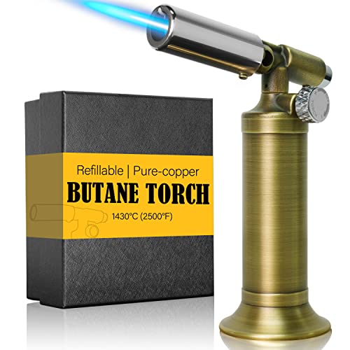 ravs Refillable Butane Torch, Pure Copper Soldering Torches with Adjustable Precision Flame