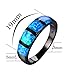 RongXing Jewelry Simple New Aquamarine Blue opal Ring,14KT Black Gold Engagement Rings
