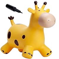 Babe Fairy Bouncy Horse with Pump-Jumping Horses Animals Hopper-Toddlers Inflatable Toys (Yellow Deer)