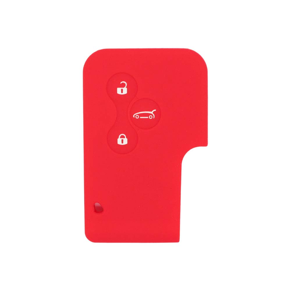 BROVACS Silicone Cover Protector Case Holder Skin Jacket Compatible with RENAULT 3 Button Smart Card Key Remote Fob CV2351 Red