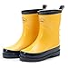 Outee Toddler Boys Shark Fin Fun Yellow Rain Boots Natural Rubber Waterproof in Solid Color for Kids