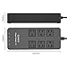 ORICO 6 Outlet Home/Office Power Strip Surge Protector with 5-Foot Cord and 4 USB Intelligence Charging Ports (5V6.8A 34W) -Black（TPC-6A4U）