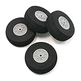 RC Plane Wheel - SODIAL(R) 4 Pcs Gray Plastic Hub Black Foam Wheel 55mm Dia for RC Aircraft Model Toy