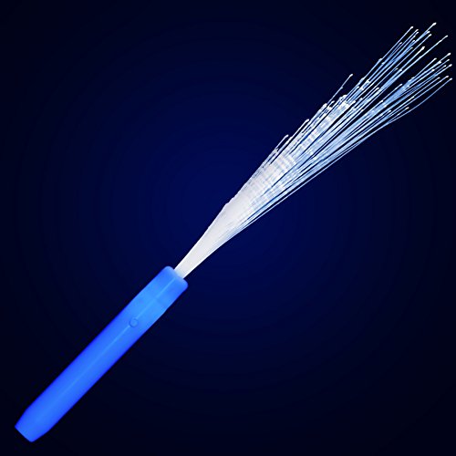 Blue Light Up Fiber Optic Stick Wand (Set of 12)
