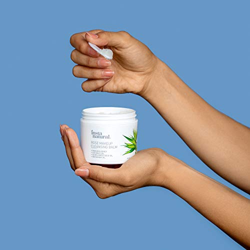 Rose Cleansing Balm - Natural Facial Cleanser & Makeup Remover with Coconut Oil and Manuka Honey - Instantly Removes Waterproof Mascara & Face Makeup - Gently Double Cleanse and Purify Skin - 4 oz
