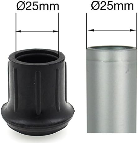 (Pack of 4) 25mm Rubber Feet Ferrules Caps for Steps Ladders by Lifeswonderful®, Black - Image 4