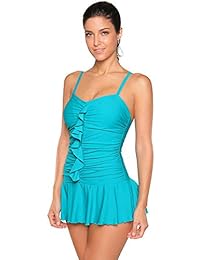 Traje de baño con falda y flecos, para dama