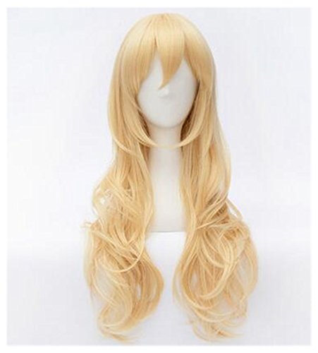COSPLAZA Anime Cosplay Wigs Long Curly Yellow Hair Heat Resistant