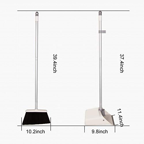 JEHONN Broom and Dustpan Set, Sweep Set Upright Stand Up & Store Long Handle Indoor Outdoor for Home Kitchen with Broom Holder - Thumbnail 6
