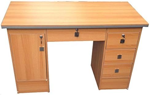 Computer Desk in Beech, Black White Walnut & Oak with 3 Locks for Home Office (Oak Desk 617/1985)