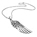 INBLUE Men's Stainless Steel Pendant Necklace Silver Tone Feather Angel Wing -With 23 Inch Chain