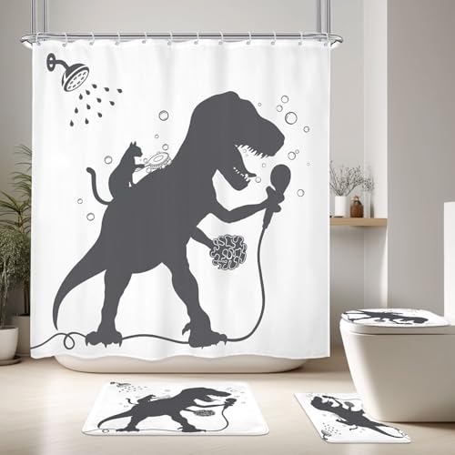 Kids Funny Dinosaur Boys Men Cat Bathroom