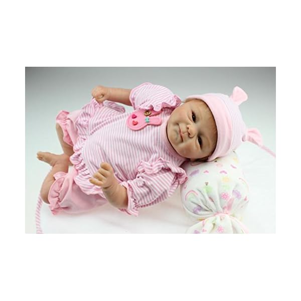 iCradle Schöne 17Zoll 43cm Reborn Baby Doll Lebensechtes Kleinkind Mädchen Silikon Vinyl Realistische Puppe