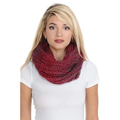 Basico Women Warm Circle Ring Infinity Scarf Neck Warmer Various Colors (1714 Red Grey) Basico Women Warm Circle Ring Infinity Scarf Neck Warmer Various Colors (1714 Red Grey)