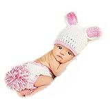 Fashion Unisex Newborn Boy Girl Baby Outfits Photography Props White Rabbit