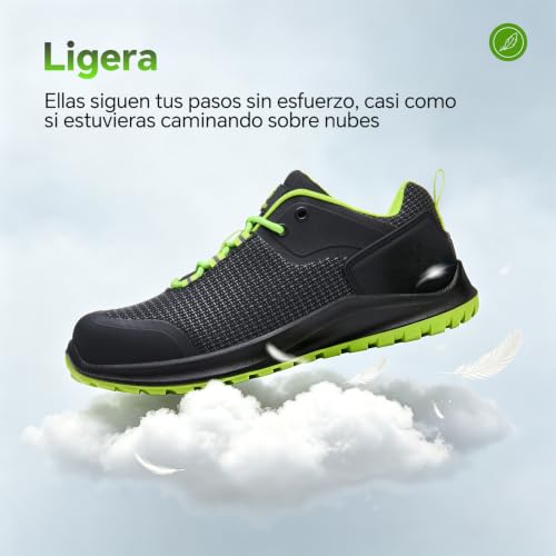 ISOOUS Zapatos de Seguridad Hombre Mujer Calzado Trabajo S3 ESD Impermeable