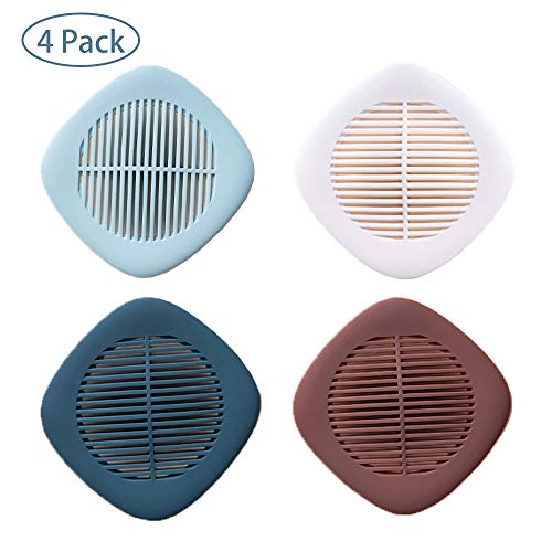 ZOCONE 4 Pack Silicone Hair Catcher Shower Drain Protector Hair Trap Drain Stopper Cover Filter for Bathroom Kitchen Bathtub