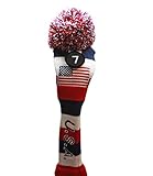 USA Majek #7 Hybrid Golf Pom Pom Knit Rescue Utility Club Head Cover