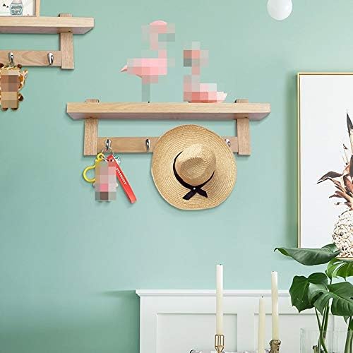 ウォールシェルフ, Floating Shelves,壁収納シェルフ, コートラックウォールシェルフ4フックの表示と