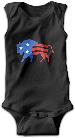 Sleeveless Buffalo USA Flag Unisex Infant Cute Onesies Bodysuit Romper Outfits Newborn