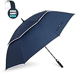 ZOMAKE Vented Sun Umbrella - Golf Umbrella Windproof Large 62 inch Double Canopy Automatic Open Umbrella for Men - Stick Umbrellas