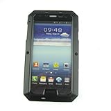 ELECDAY Aluminum Metal Protective Armor Cases w/ Gorilla Glass for Samsung Galaxy S4 i9500, Black