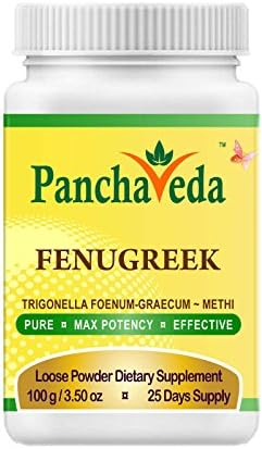 Panchaveda Fenugreek Powder Organic, Natural, Ayurvedic, Herbal Diabetes Blood Sugar Supplement - Methi Seed Ground Churna Trigonella Foenum-graecum For High Cholesterol, Weight Loss, Lipid Metabolism