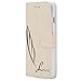 iPhone 6 Case,Fashion Newest Design Feather Pattern Flip Pu Leather Wallet Case Cover Premium Stand Card Slots Function By Shimu Fit For iPhone 4.7 Inch White