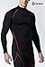 TSLA Men's Mock Long-Sleeved T-Shirt Cool Dry Compression Baselayer Top, Zero Basic(t11) - Black & Red, Large.