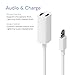 iPhone 7 Adapter & Splitter, Dual Lightning Headphone Audio & Charge Adapter for iPhone 7 / 7 Plus (White)