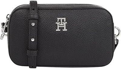 Damen Crossbody Bag Tasche Emblem Camera Bag Klein, Schwarz (Black), Einheitsgröße