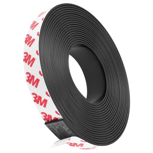 Flintronic Self-adhesive magnetic strip, 2 m strong self-adhesive magnetic strip with adhesive, 1.5 cm x 1.5 mm soft magnetic strips for magnets, organise, display