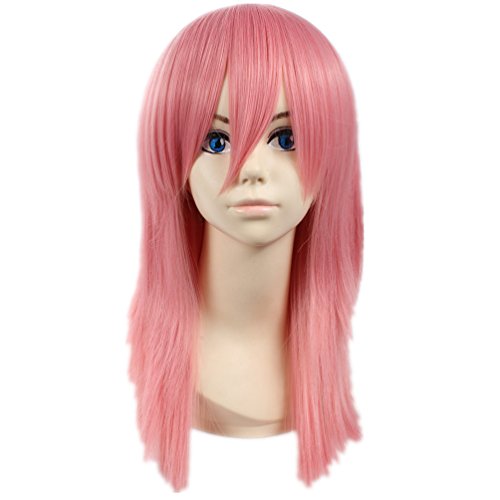 COSPLAZA Cosplay Wigs Mid Length Pink Anime Hair Girl Fashion Synthetic Wig