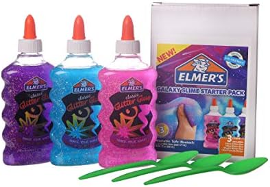 Galaxy Glitter Glue Starter Kit + 3 Mixing Spoons (3 Pack)