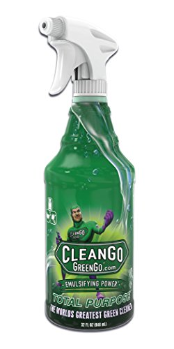 CleanGo GreenGo Total Purpose Cleaner - Non-Toxic All Purpose Cleaner for Multi Surface Cleaning in Your Entire Home. Use in The Kitchen, Bathroom and More! Eco-Friendly - Large 32 Oz Spray Bottle!