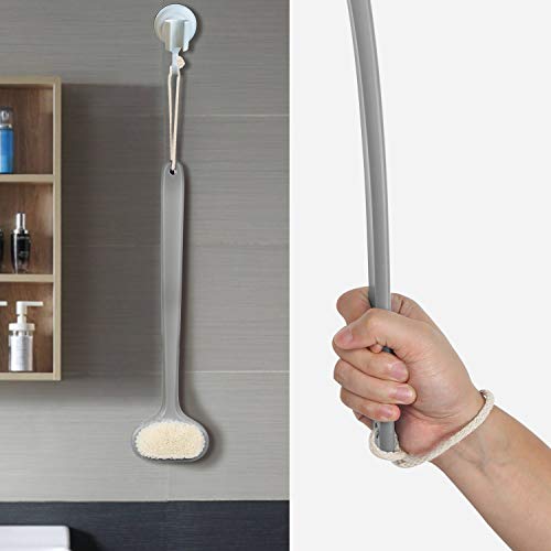 Body Bath Brush with Soft Bristles,Wet Brushing Back Scrubber for Shower with 18 inches Long Handle,Gentle Promote Healthy Glowing Skin and Beauty(Grey) - Thumbnail 4