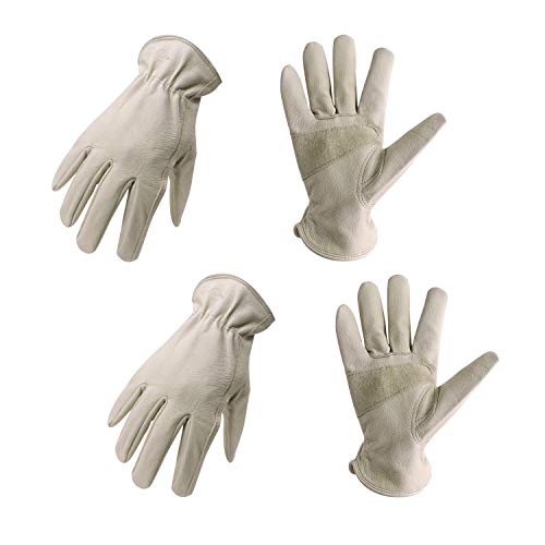 HLDD HANDLANDY 2 Pairs Pigskin Leather Work Gloves