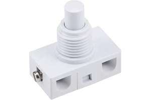 uxcell Inline Foot Pedal Push Button Switch, UFO Type Lamp Lighting Foot Control Latching ON/Off Footswitch White
