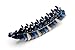 Helen Accessories - Hair Accessories - Made in Korea - Large dark blue, blue and gold banana clip with strong comfortable fold.