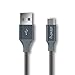 IMKEY Premium 10 Feet Tangle-Free Braided Micro USB 2.0 Sync Data Fast Charging Cable For Samsung Galaxy S7/ S6 / Edge, S4/ S3/ Note 5 / 4 / 2,Google Nexus,LG,HTC,Nokia,Blackberry And More - (Gray)