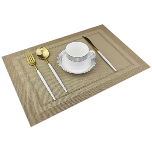 5 Bright+Dream+Placemats+Heat+resistand+4%25EF%25BC%2588Beige%25EF%25BC%2589
