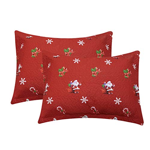 Oliven Christmas Pillowcases Standard Size Set of 2,Red Christmas Santa Cartoon Pillow Cases Standard/Queen Size Christmas Home Decor - Thumbnail 5