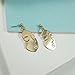 Smooth Plane Fun Art Face Design Lady Stud Earrings Gold