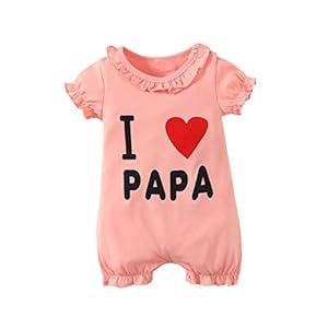 Haokaini Vaderdag Romper I Papa Letter Print Korte Mouw Bodysuit Pasgeboren Baby Jumpsuit Zomer Outfit