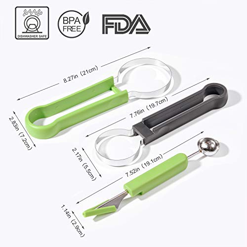 Melon Baller Scoop Set, 4 In 1 Stainless Steel Fruit Tool Set Melon Baller Carving Knife Fruit Scooper Seed Remover For Fruit Slicer Dip Pulp Separator